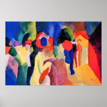 With yellow jacket by August Macke Print