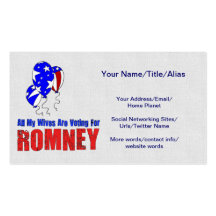 Wives For Romney Business Card Templates
