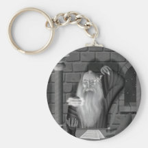 Wizard Casting a Spell Keychain