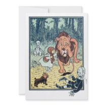 Wizard of Oz Characters on the Yellow Brick Road Custom Invitations