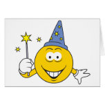 Wizard  Smiley Face Greeting Cards