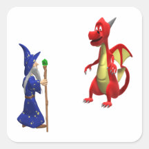 Wizard Vs Dragon Sticker