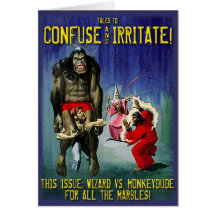 Wizard vs Monkeydude! Greeting Cards