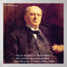 Wm James "Life Worth Living" Wisdom Quote Poster