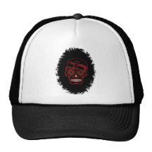 W'nR'n Red Sugar Skull Mother Trucker cap Mesh Hats