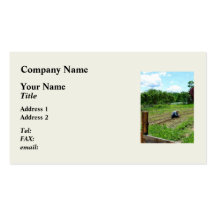 Woamn Planting Garden Near Barn Business Card Template