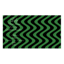 Wobbly Waves (Green/Black) Business Cards