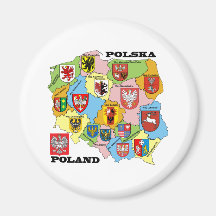 Wojewodztwa Polski_mapa Fridge Magnet
