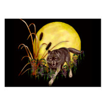Wolf and Full Moon Business Card