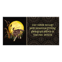 Wolf and Full Moon Photo Card Template