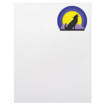 Wolf and Moon Personalized Letterhead