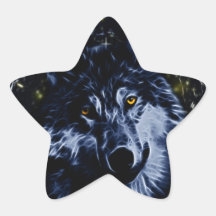 Wolf and stars stickers