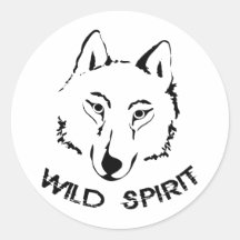 Wolf Canis wild pack rudel heulen mond spirit Runde Sticker