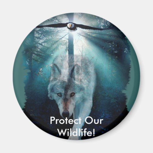 WOLF & EAGLE Wildlife Series Magnets