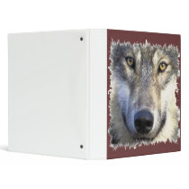 Wolf face grey ring binder