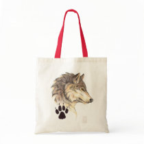 Wolf Head Profile Canvas Bags