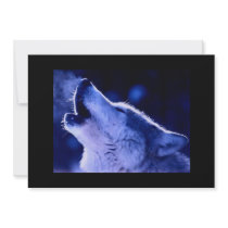 Wolf Howling at Moon Invitation