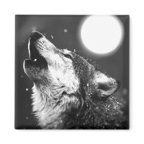 Wolf Howling at Moon