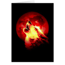 Wolf Howling at Red Night