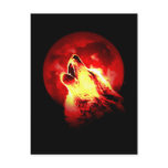Wolf Howling at Red Night