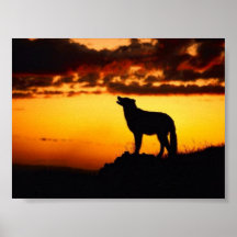 wolf in the sunset poster