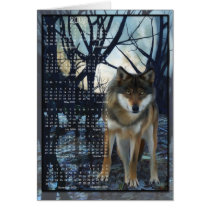 Wolf - Month at a Glance 2009 calendar Greeting Card