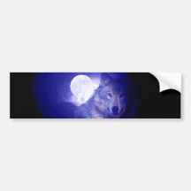 Wolf & Moon Bumper Stickers
