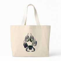 Wolf Paw Print Tote Bags