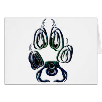 Wolf Paw Print Greeting Card