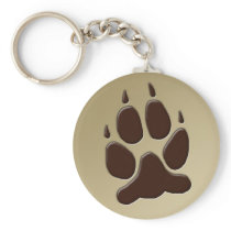 Wolf Paw Print Key Chains