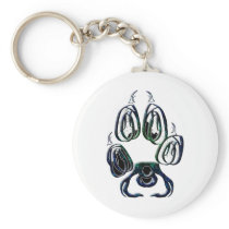 Wolf Paw Print Key Chain