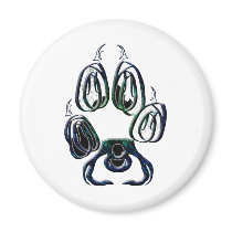 Wolf Paw Print Refrigerator Magnet