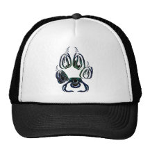 Wolf Paw Print Mesh Hats