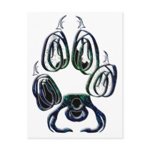 Wolf Paw Print Post Cards