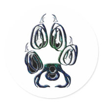 Wolf Paw Print Stickers