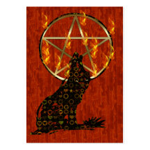 Wolf Pentagram Business Card Template