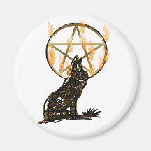 Wolf Pentagram Fridge Magnet