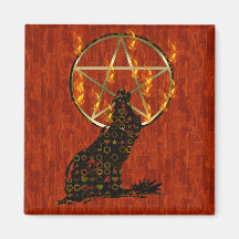 Wolf Pentagram Fridge Magnets