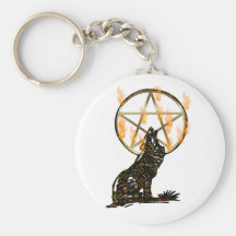 Wolf Pentagram Keychains