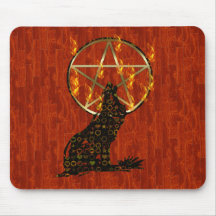 Wolf Pentagram Mousepads