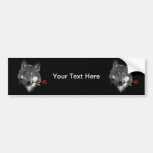 Wolf Rose Bumper Stickers