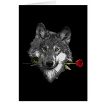 Wolf Rose Greeting Cards