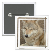 Wolf Square Pin