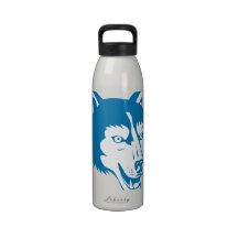 Wolf Wild Dog Head Retro Water Bottle