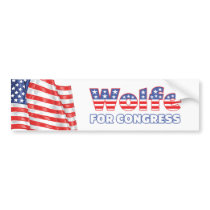 Wolfe for Congress Patriotic American Flag Bumper Stickers