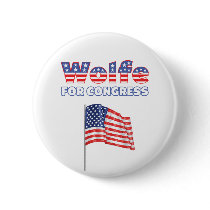Wolfe for Congress Patriotic American Flag Pin