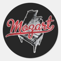 Wolfgang Amadeus Mozart Round Stickers