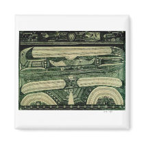 Wölfli 'Petrol' Fine Art Refrigerator Magnets