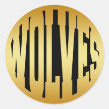 WOLVES - GOLD TEXT STICKERS