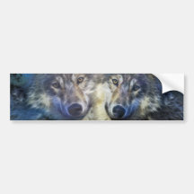 Wolves in the night bumper stickers